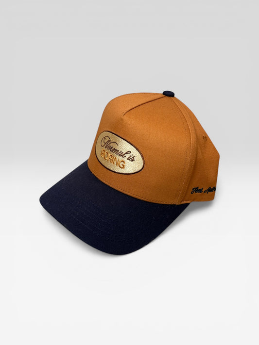 Normal is boring snapback/ Blue navy & mustard