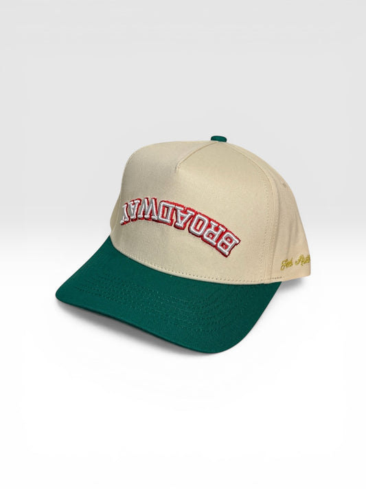 Broadway Classic Snapback – Green  & Cream